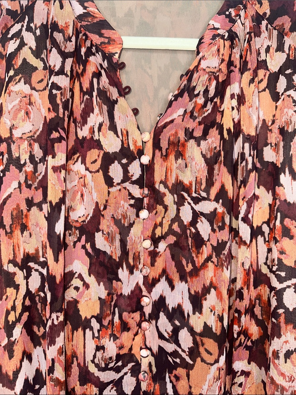 Boheme Multicolor Floral-Print Button Down Blouse - Picture 2 of 9